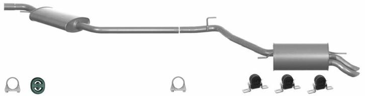 Complete uitlaat Einddemper + Middendemper Volkswagen Transp, Auto-onderdelen, Uitlaatsystemen, Nieuw, Verzenden