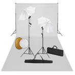 vidaXL Fotostudioset met lampen, paraplus, achtergrond en, Verzenden, Nieuw