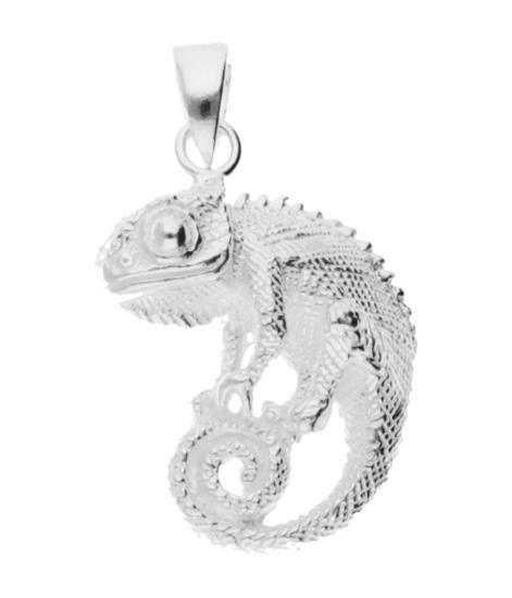 Zilveren Kameleon mat en glans groot kettinghanger, Sieraden, Tassen en Uiterlijk, Kettinghangers, Verzenden