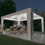 vidaXL Prieel met LED-lichtslinger 3x4 m wit, Tuin en Terras, Partytenten, Verzenden, Nieuw