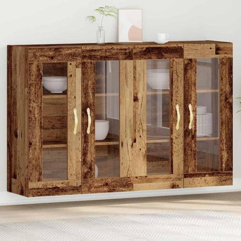 vidaXL Wandkast 2 pcs Oud hout 69.5 x 34 x 90 cm Bewerkt, Huis en Inrichting, Kasten | Buffetkasten, Nieuw, Minder dan 50 cm, Overige houtsoorten
