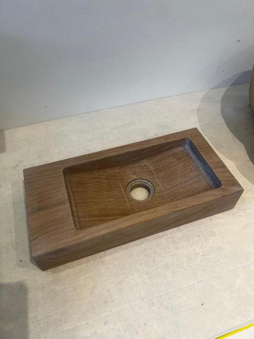 Houten fontein 40x19 cm – Compact en stijlvol voor toilet, Huis en Inrichting, Badkamer | Badkamermeubels, Wasbak of Wastafel