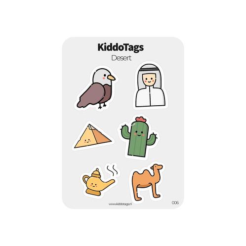 KiddoTags - Sticker Sheet 006 - Desert, Hobby en Vrije tijd, Stickers en Plaatjes, Sticker, Nieuw