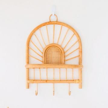 BANTEN Wandplank – Handgemaakt Rotan (41×53 cm), Fair Trade beschikbaar voor biedingen