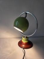 Bureaulamp - Chroom, Hout, Metaal - oogbol
