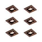 Set van 6 Moderne inbouwspot donkerbrons verstelbaar - Qure, Nieuw, Metaal of Aluminium