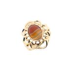 Vintage gouden ring met bandagaat (geelgoud, dames sieraden), Sieraden, Tassen en Uiterlijk, Ringen, Gebruikt, Overige kleuren