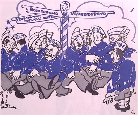 Spotprent over politieke onrust bij de Vrijheidsbond, Antiek en Kunst, Kunst | Litho's en Zeefdrukken, Verzenden