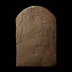 Oud-Egyptisch Kalksteen Belangrijke stele van farao, Verzamelen, Mineralen en Fossielen