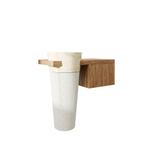 Badmeubel Kimy Oak Pedestal Wit-80x45x50-Smoke, Huis en Inrichting, Verzenden, Nieuw, Wastafelkast