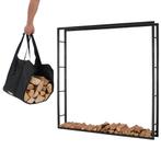 Houtopslag | Brandhoutrek | Houtrek | 196x25x196cm | Staal, Tuin en Terras, Haardhout, Verzenden