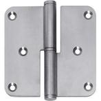 Intersteel Paumelle DIN rechts afgerond 3,5x3,5 rvs, Doe-het-zelf en Verbouw, Verzenden, Nieuw