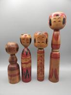 4x traditionele Kokeshi-poppen - Hout - Japan - Shwa