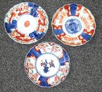 Set van 3 fraaie antieke Handgeschilderde Imari bordjes -