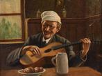 Richard Bolkart (1879-1942) - The old guitarist in the, Antiek en Kunst, Kunst | Schilderijen | Klassiek