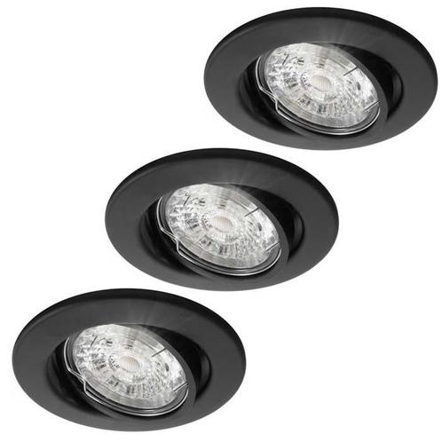 3 spotjes zwart | Inbouwspot LED dimbaar | 7 watt warm wit, Huis en Inrichting, Lampen | Spots, Plafondspot of Wandspot, Nieuw
