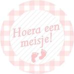Stickers roze Hoera een meisje, Nieuw, Ophalen of Verzenden