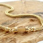 Exclusief; 18 Krt. Gouden vossenstaart schakel collier |..., Ophalen of Verzenden, Gebruikt, Overige kleuren, Goud