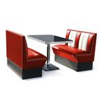 2 x Classic Dinerbooth Rood + Tafel, Ophalen, Gebruikt