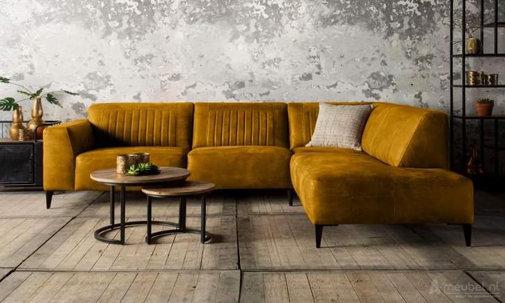 Hoekbank Aspen - hoekbanken - Goud, Huis en Inrichting, Banken | Sofa's en Chaises Longues, Nieuw, Leer