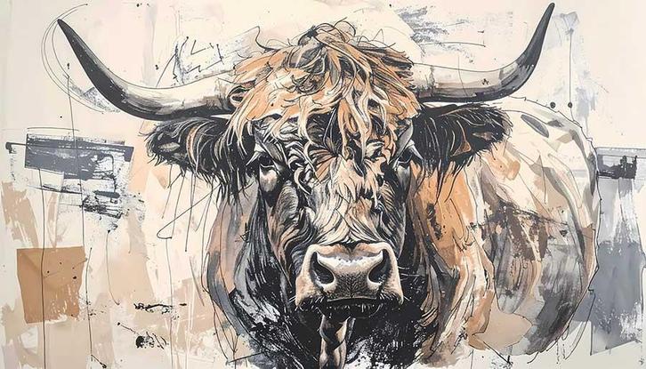 Schotse Hooglander kunstwerken, Huis en Inrichting, Woonaccessoires | Wanddecoraties, Nieuw, Verzenden