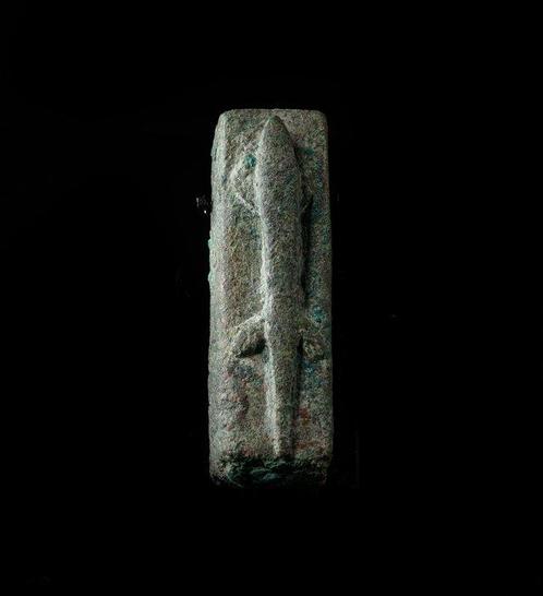 Het oude Egypte, gesloten bronzen hagedissensarcofaag - 1.7, Verzamelen, Mineralen en Fossielen