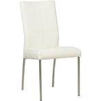 Leren eetkamerstoel Comfort - Toledo Bianco (gebroken wit), Huis en Inrichting, Stoelen, Leren eetkamerstoel Comfort - Toledo Bianco (gebroken wit) - Poten staal rond RVS past perfect in uw interieur als u woonstijl: Modern is.