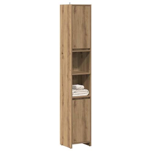 vidaXL Badkamerkast 30x30x183,5 cm bewerkt hout artisanaal, Huis en Inrichting, Badkamer | Badkamermeubels, Nieuw, 150 tot 200 cm