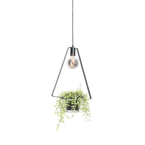 Moderne hanglamp zwart met glas driehoekig - Roslini, Huis en Inrichting, Lampen | Hanglampen