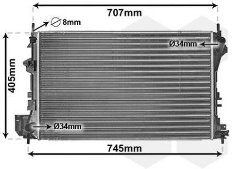 RADIATOR VOOR OPEL SIGNUM 2003-2005 1300244, Auto-onderdelen, Airco en Verwarming, Nieuw, Ophalen of Verzenden