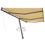 vidaXL Luifel vrijstaand automatisch 600x300 cm geel en wit, Verzenden, Nieuw
