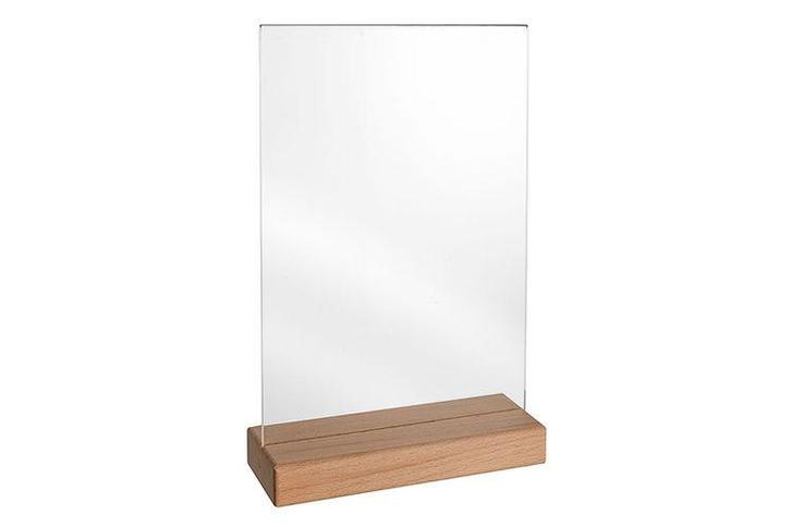 Kaarthouder A4 Plexi Met Houten Voet - Beuken, Zakelijke goederen, Kantoor en Winkelinrichting | Kantoorartikelen, Nieuw in verpakking