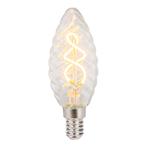 LED Filament kaars lamp 2W | Ribbel | Dimbaar | E14, Led-lamp, Soft of Flame, E14 (klein), Nieuw