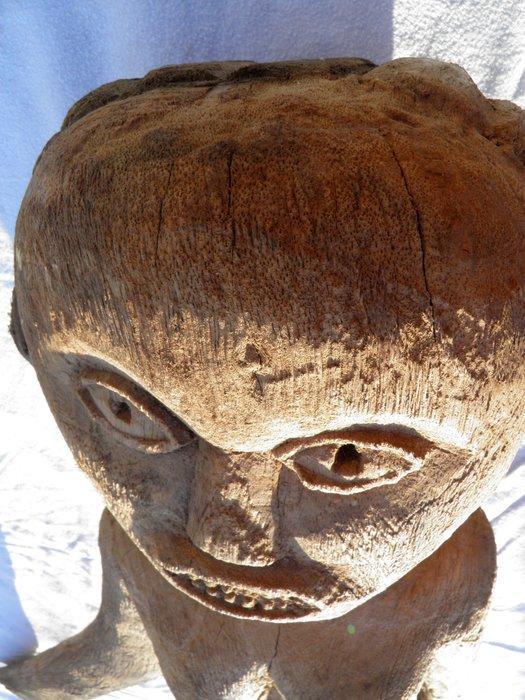 Figuur - Begrafenispaal - Hout - Bongo - 133 cm - Bahr El, Antiek en Kunst, Kunst | Niet-Westerse kunst