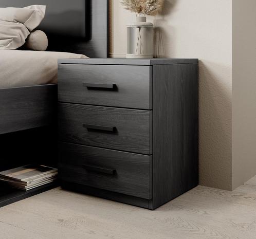 Nachtkastje antraciet eiken 46x41x56 Bedkast, Huis en Inrichting, Slaapkamer | Nachtkastjes, Nieuw, Verzenden