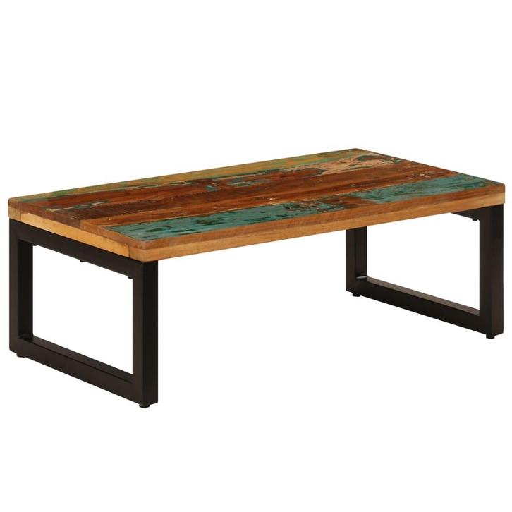 vidaXL Salontafel 100x50x35 cm massief gerecycled hout en, Huis en Inrichting, Tafels | Salontafels, 100 tot 150 cm, Nieuw, Overige houtsoorten