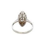 Witgouden vintage prinsessen ring met diamant 14 kt, Ophalen of Verzenden, Nieuw