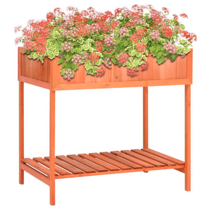 vidaXL Kruidenplantenbak 80x60x80 cm massief vurenhout, Tuin en Terras, Bloembakken en Plantenbakken, 60 tot 100 cm, Nieuw, Hout