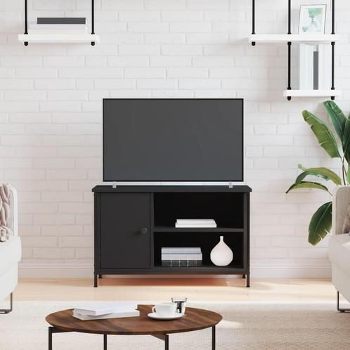 vidaXL Tv-meubel 80x40x50 cm bewerkt hout zwart, Huis en Inrichting, Kasten | Televisiemeubels, 25 tot 50 cm, Nieuw, Overige houtsoorten