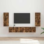 vidaXL TV Wandkast Set Wandgemonteerd 4 pcs Gerookt eiken, Verzenden, Nieuw, Overige houtsoorten, Minder dan 100 cm