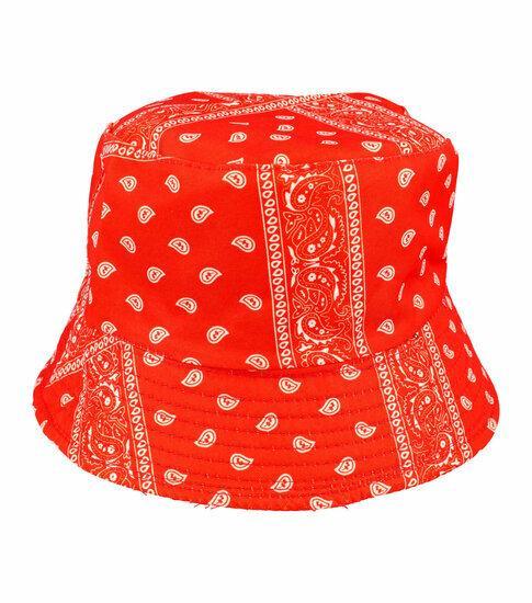 Bucket Hat Omkeerbaar Paisley Wit Rood, Kleding | Dames, Hoeden en Petten