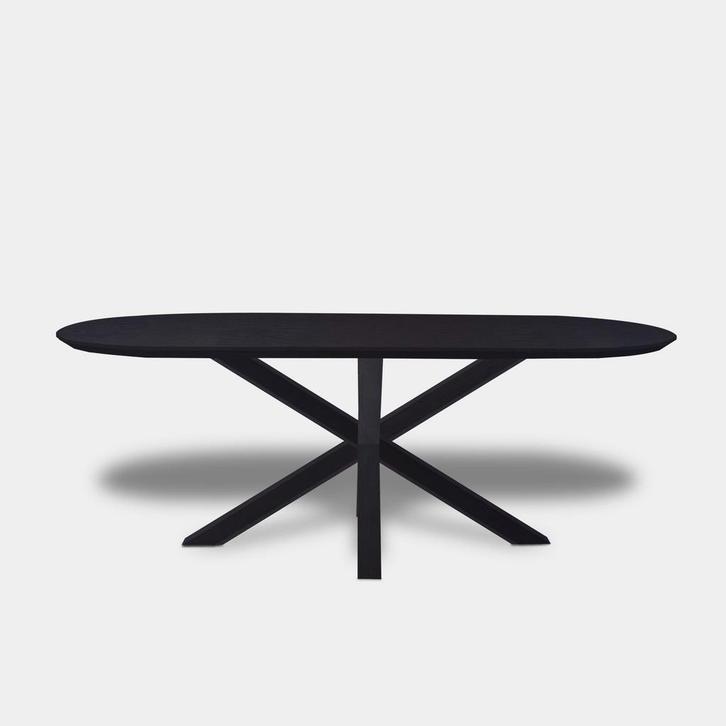 Tafel Plat Ovaal eikenhout  Matrix hout  260x100, Huis en Inrichting, Tafels | Eettafels