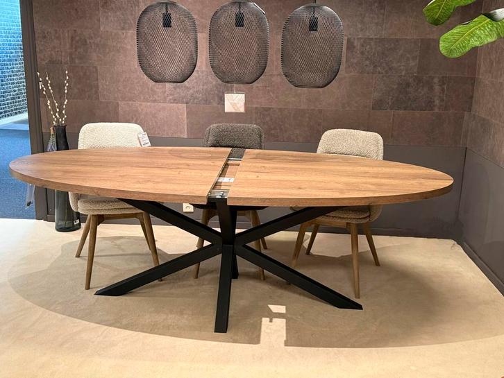 Eetkamertafel Uitschuif in Lamulux Ovaal 220 lang, Huis en Inrichting, Tafels | Eettafels, 100 tot 150 cm, 200 cm of meer, Ovaal