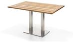 Niehoff Bistro Tafel Roestvrij Staal Teak 68x68 - 140x95 cm, Ophalen of Verzenden, Nieuw