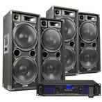 DJ speakerset met 4x MAX212 speakers en Bluetooth versterker, Nieuw, Verzenden