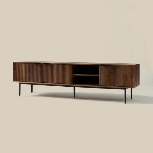 *WOONWINKEL* Tv-meubel Hout Met Ribbels (staand/hangend) 180, Huis en Inrichting, Kasten | Televisiemeubels, Nieuw, Verzenden