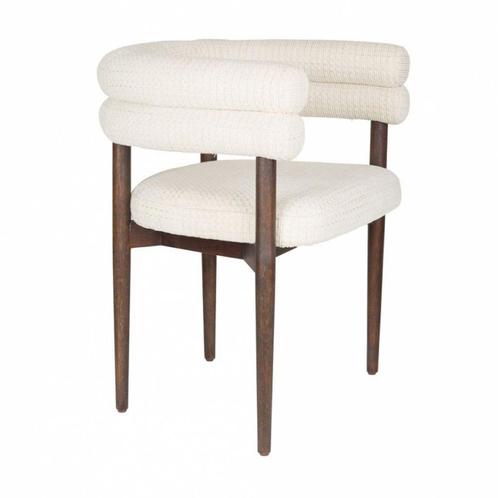 *WOONWINKEL* Dutchbone Sela Eetkamerstoel Vintage Walnoot, Huis en Inrichting, Stoelen, Nieuw, Stof, Verzenden