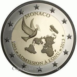 2 Euro 2013 Monaco 20 Jahre Un Mitgliedschaft in Pp Ovp m..., Postzegels en Munten, Munten | Europa | Euromunten, Verzenden