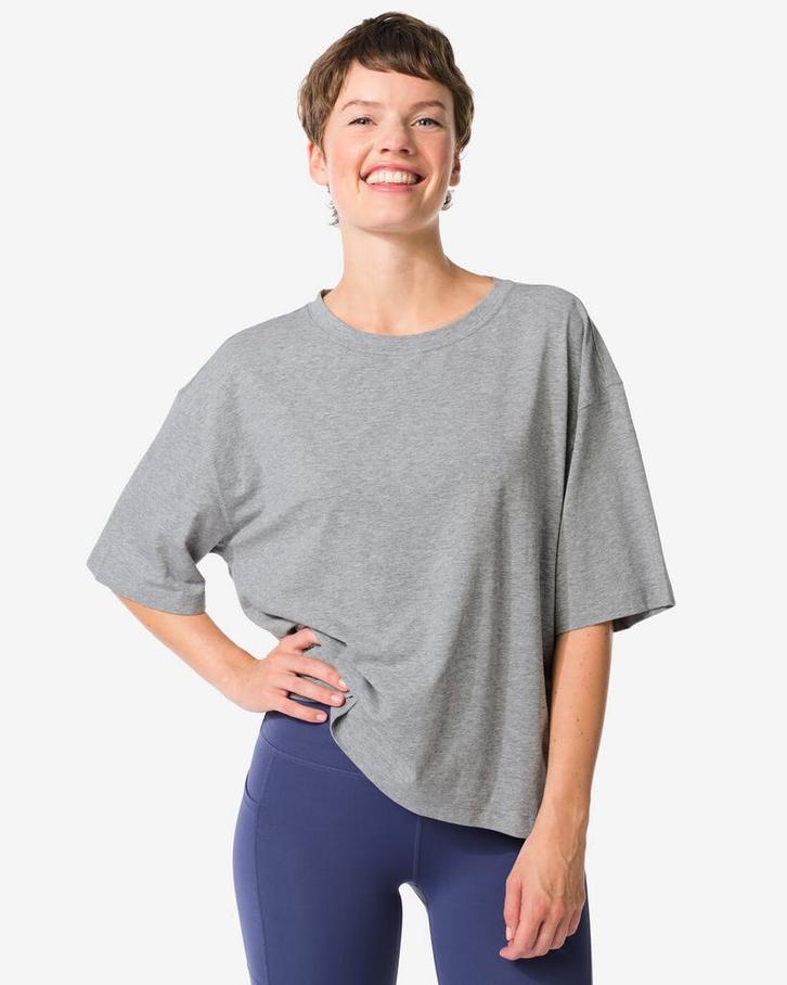 HEMA Dames T-shirt oversized donkergrijs, Kleding | Dames, Overige Dameskleding, Nieuw, Verzenden