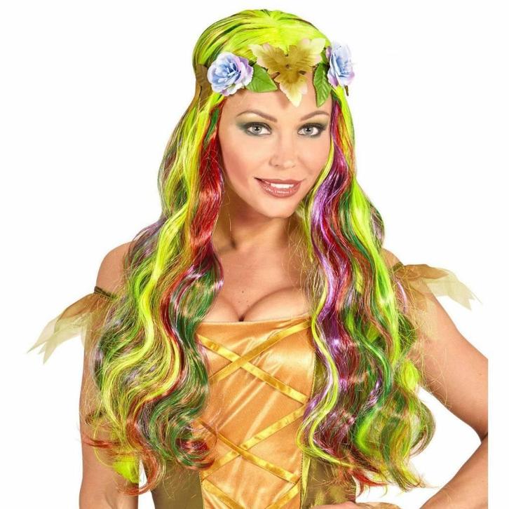 Pruik Fee groen, Kleding | Dames, Carnavalskleding en Feestkleding, Nieuw, Ophalen of Verzenden